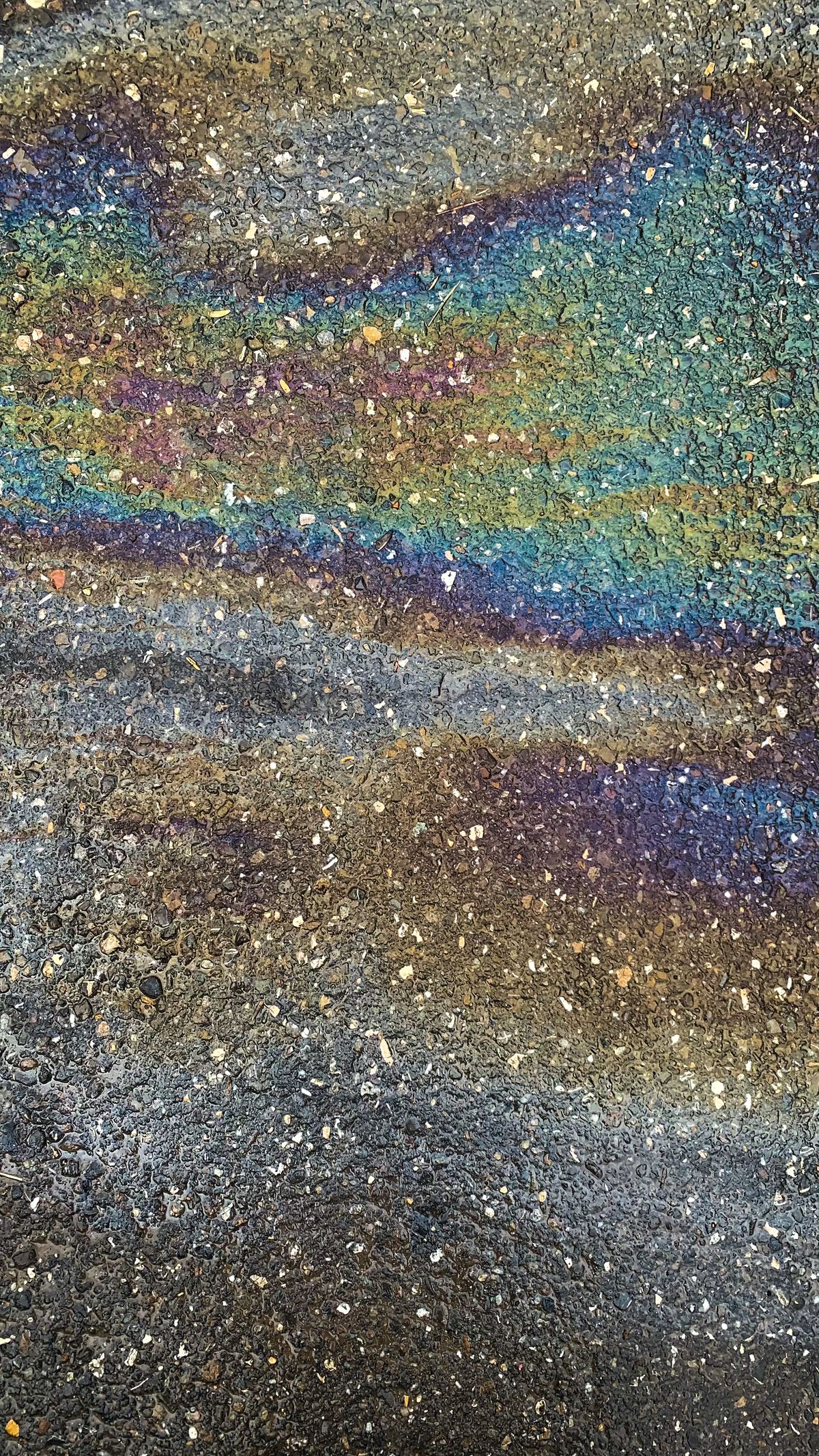Oil stain on outdoor pavement